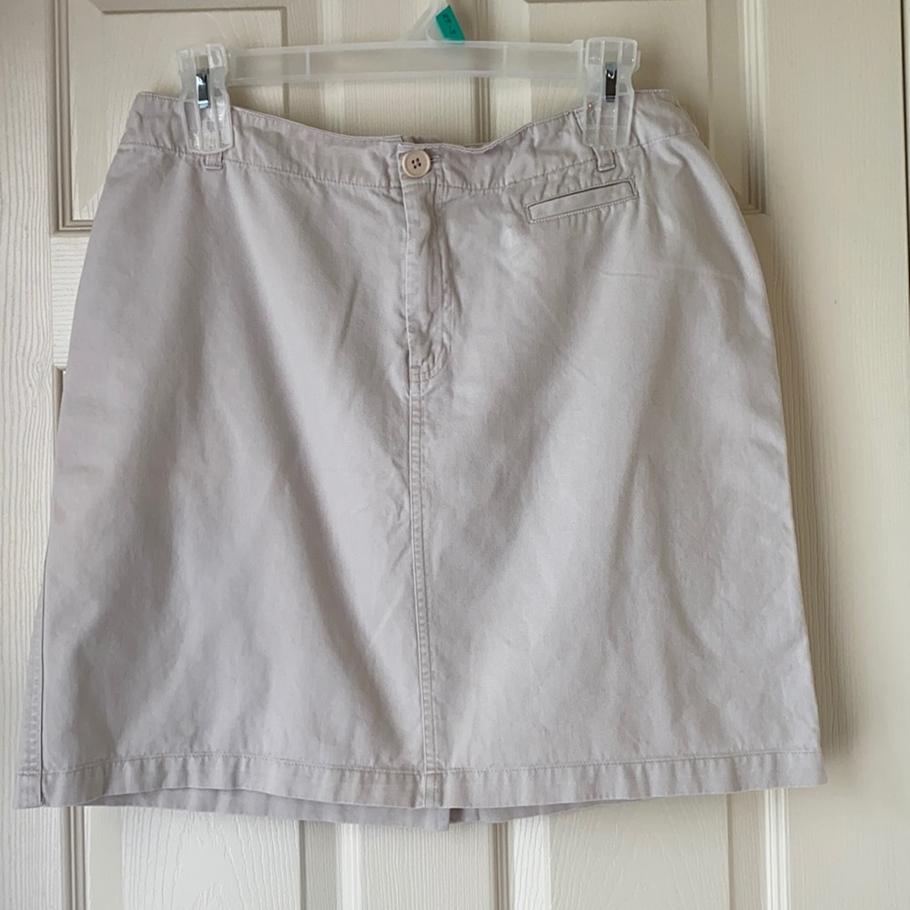 Kim Rogers Beige Short Denim Skirt w/ ZipFly Front
